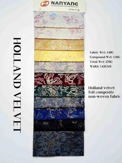 NY-06 Holland Velvet foil print composite non-woven fabric - CNYARNTEXTILE