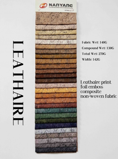 Leathaire print foil emboss composite non-woven fabric