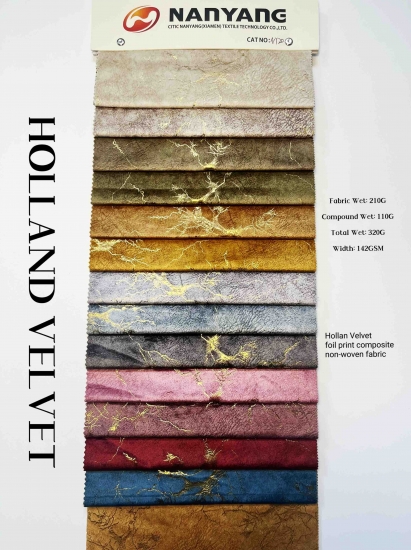 NY20 Holland Velvet Foil Print composite non-woven fabirc - CNYARNTEXTILE