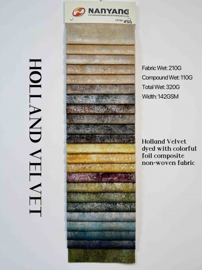 NY-03 Holland Velvet dyed with colorful foil composite non-woven fabric - CNYARNTEXTILE